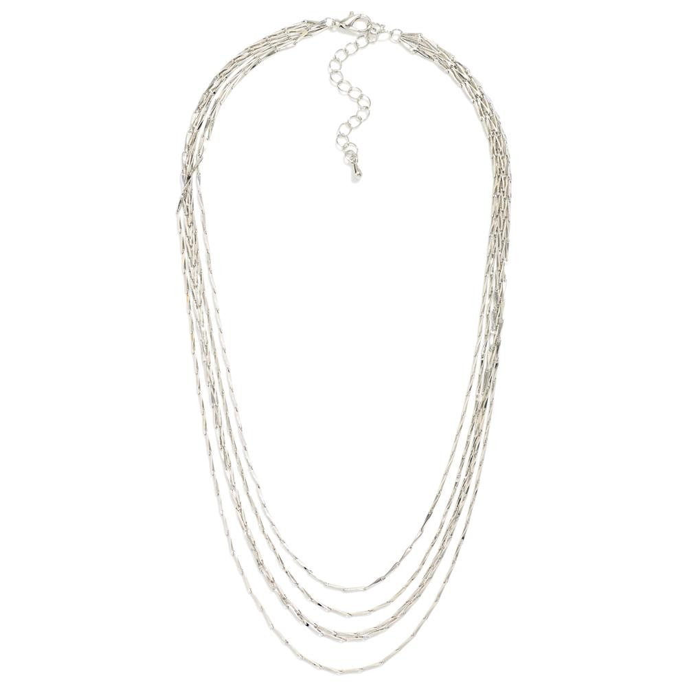 Reyna Layered Metal Tone Chain Link Necklace
