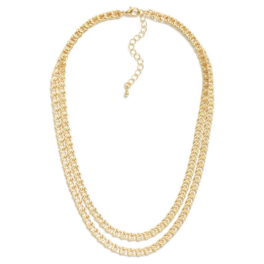 Rosalyn Layered Flat Chain Link Necklace