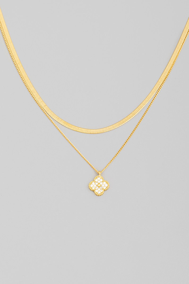 Mini Flower Pendant Layered Necklace