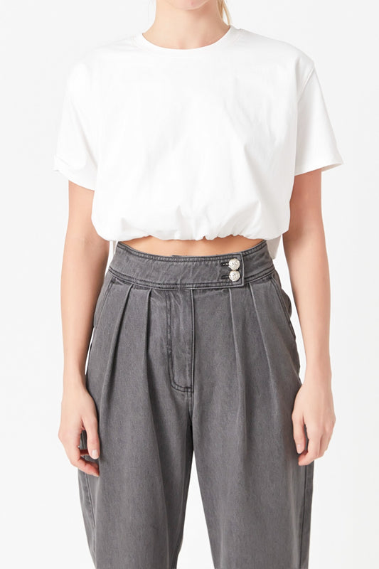 Cropped Elastic Band Top