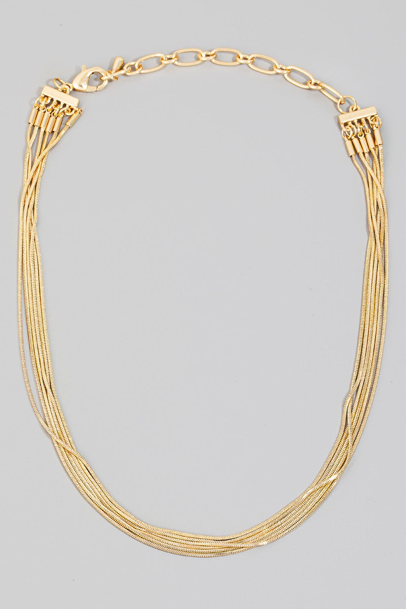 Layered Dainty Box Chains Necklace