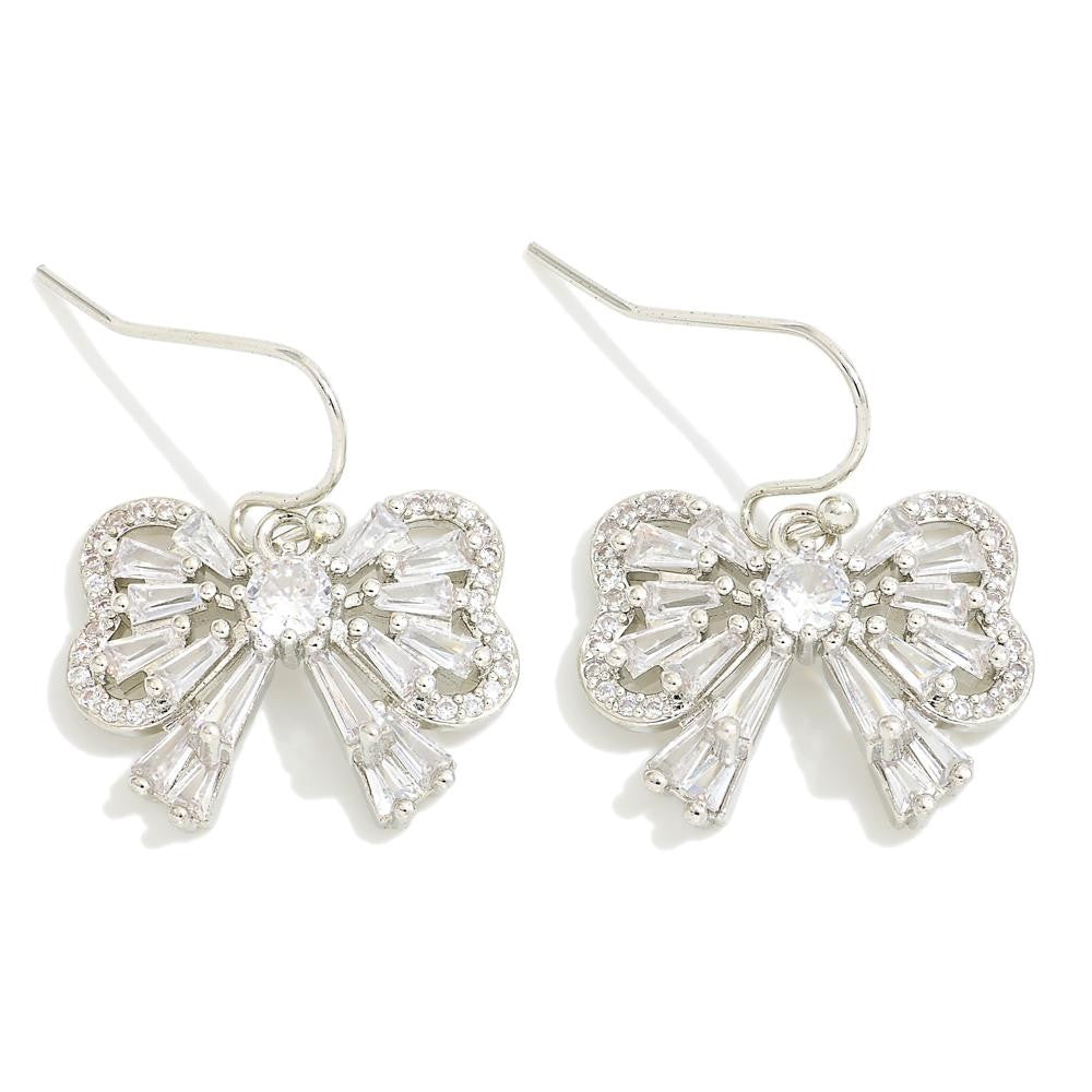 Studded Bow Drop Earring