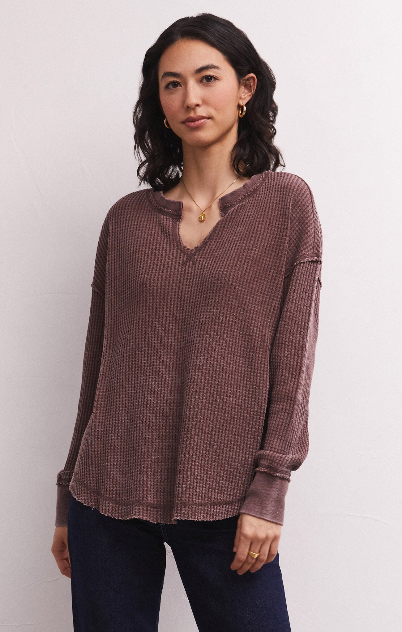 Z Supply Driftwood Thermal LS Top