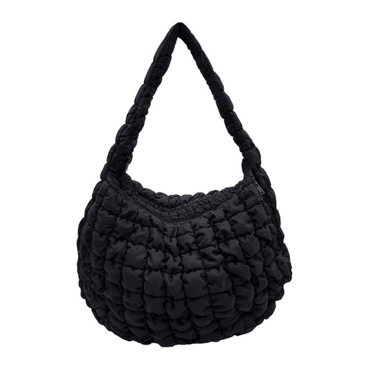 Large Quilted Puffer Shoulder Tote Bag
