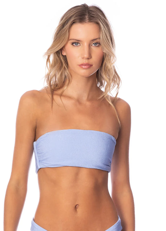 Maaji Serenity Blue Bora Strapless Bandeau Bikini Top