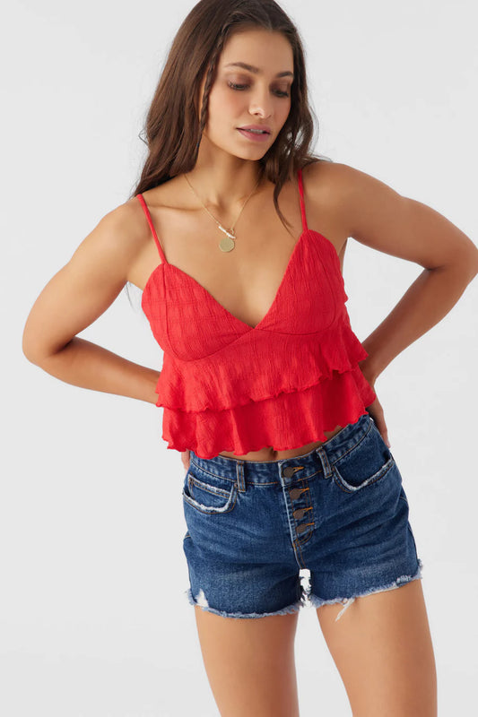 O'Neill Chloey Textured Knit Tiered Tank Top
