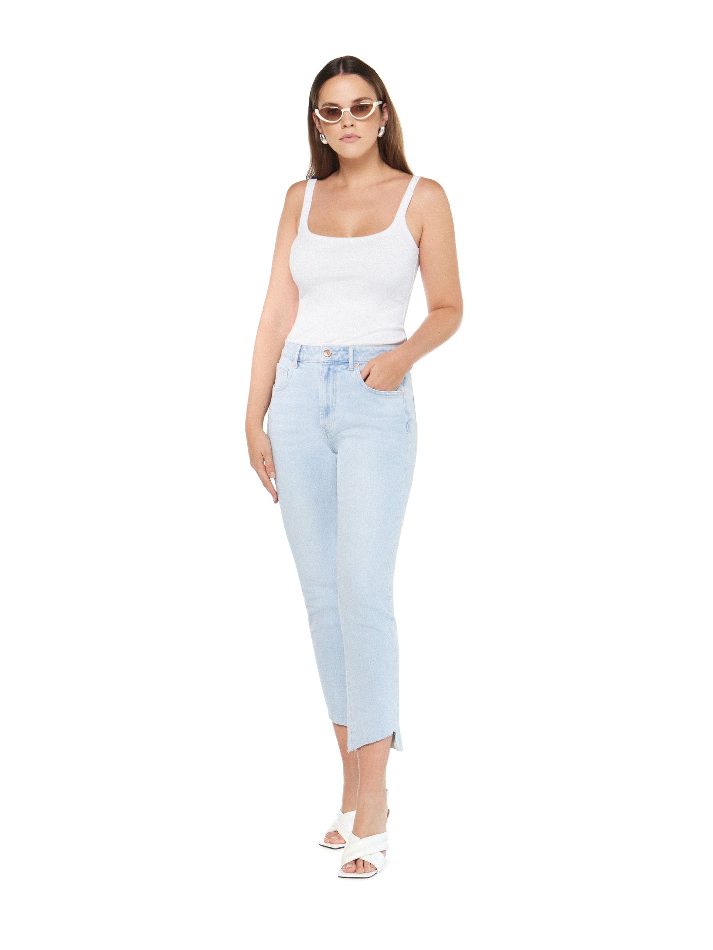 Articles of Society Jones Cropped Cloud Blue Mid Rise Slim