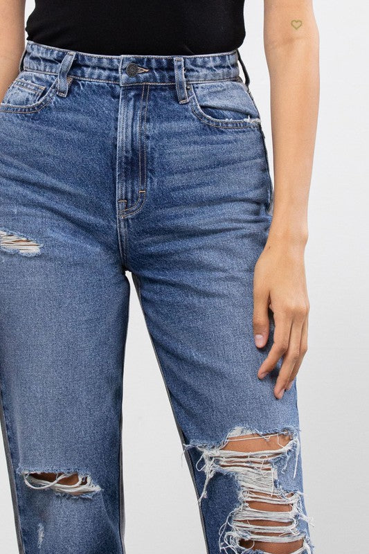 Zoey Tapered Two Tone Jean