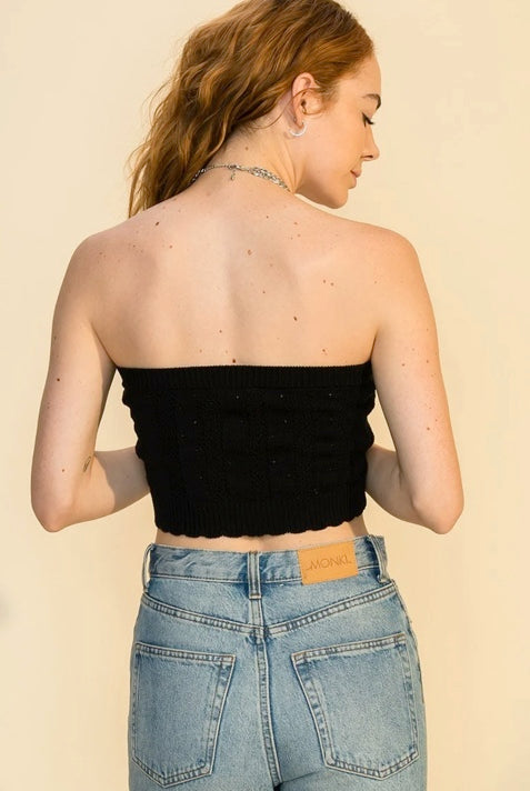 Sweater Textured Tube Top
