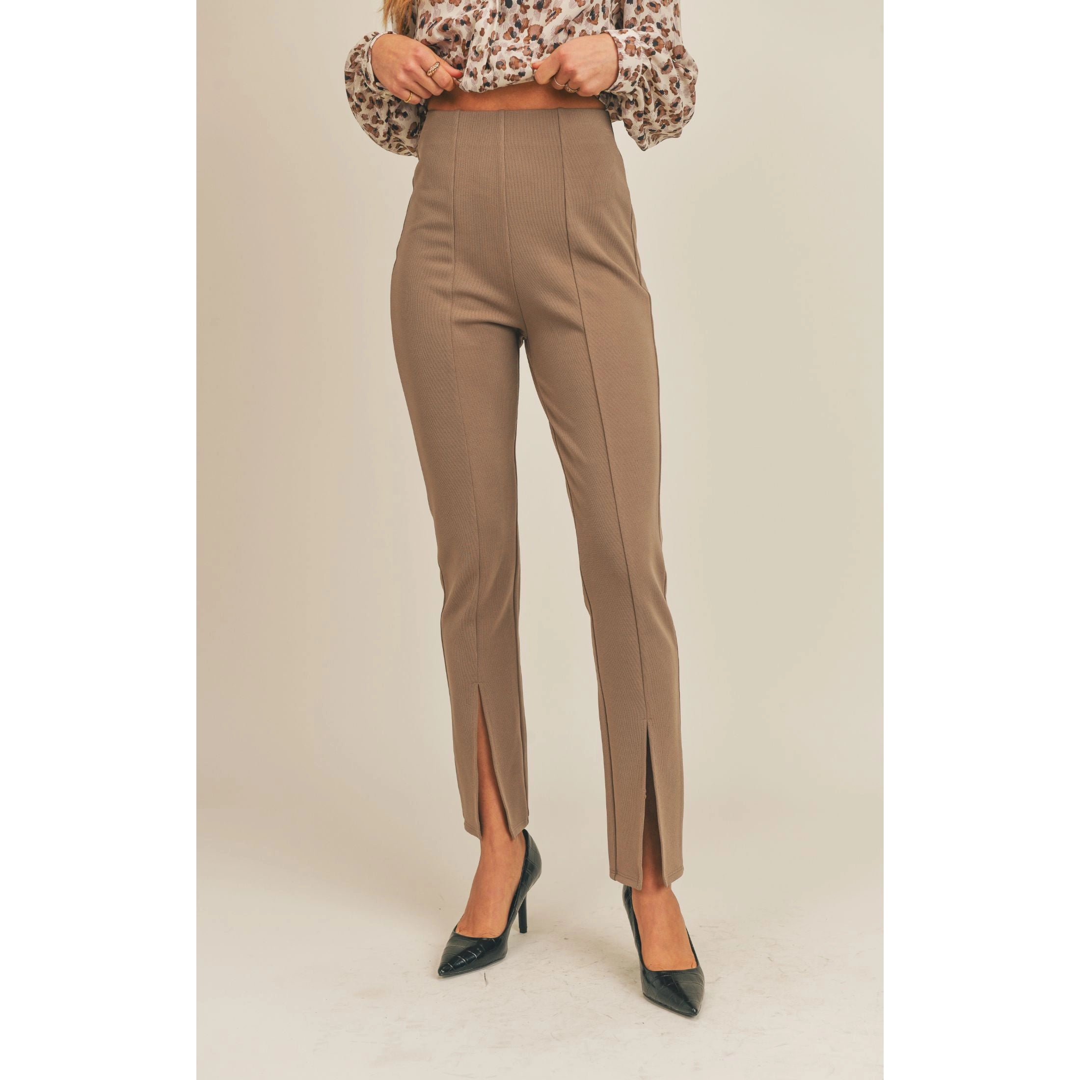 Roundabout Front Slit Flare Pant