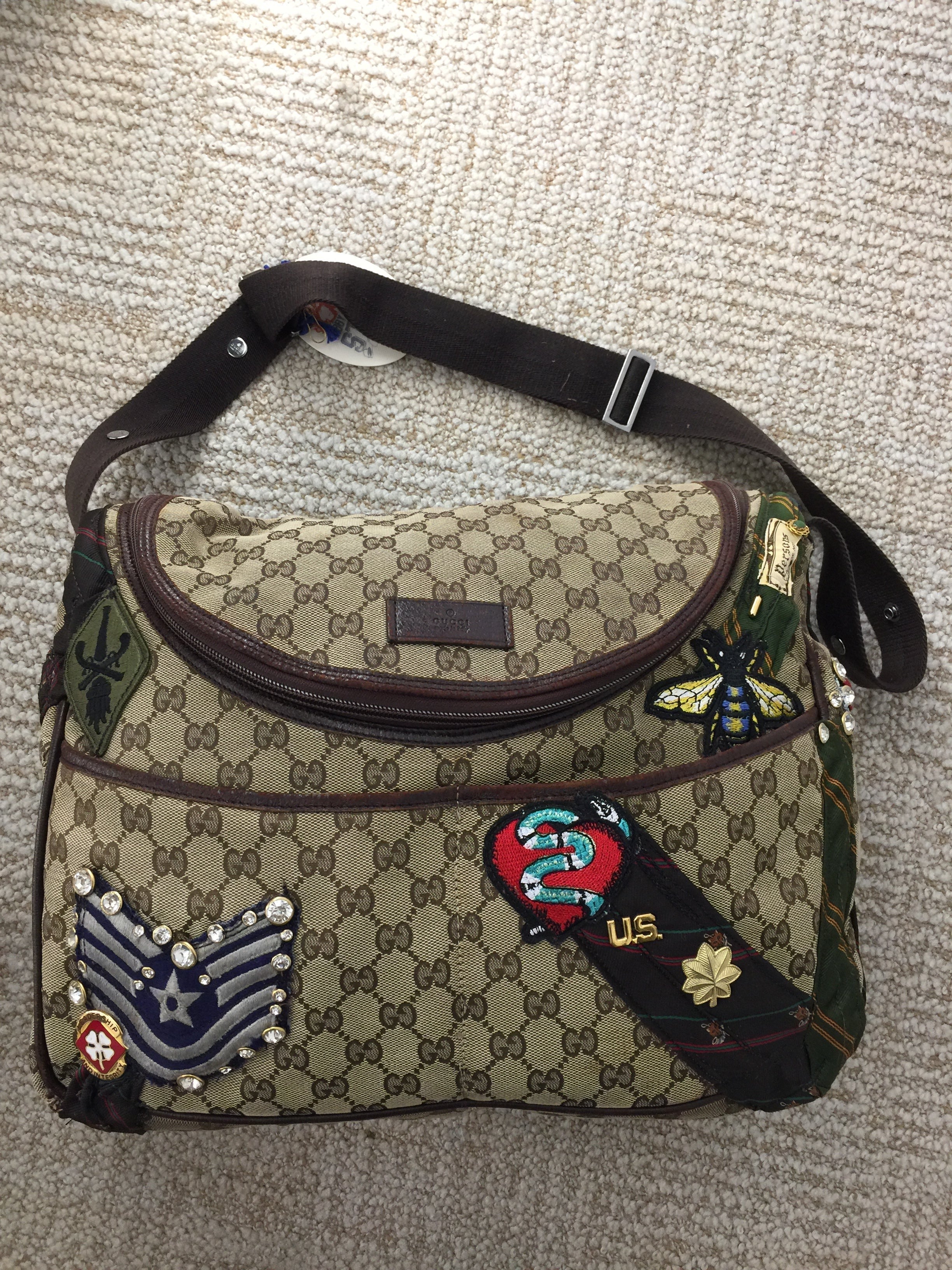 THRASHED Gucci purchases Bag Authentic 90’s UPCYCLE-FOR PARTS; HARDWARE