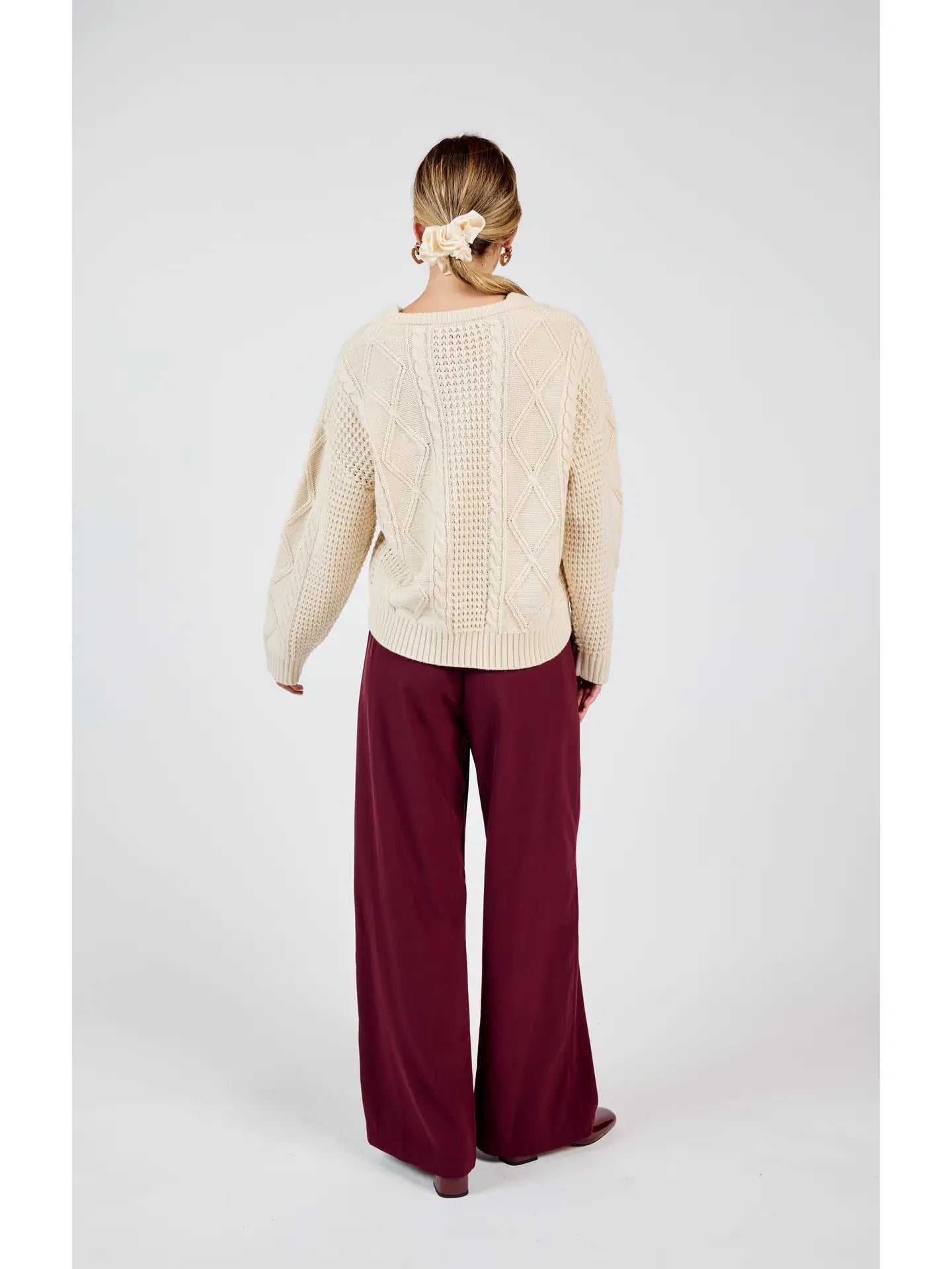 Sadie & Sage Teri Cable Crewneck Sweater