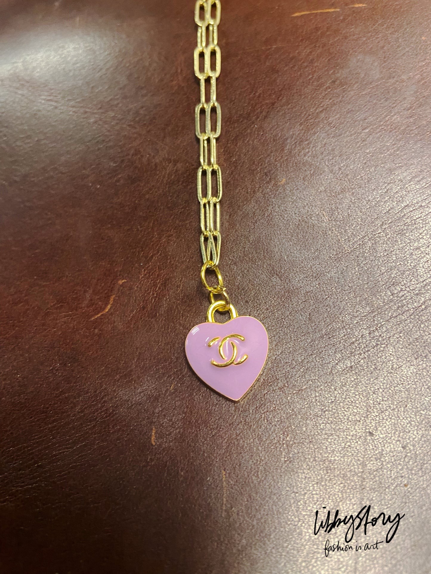 LS Upcycled CC Heart 18kt Gold Filled Chain Necklace