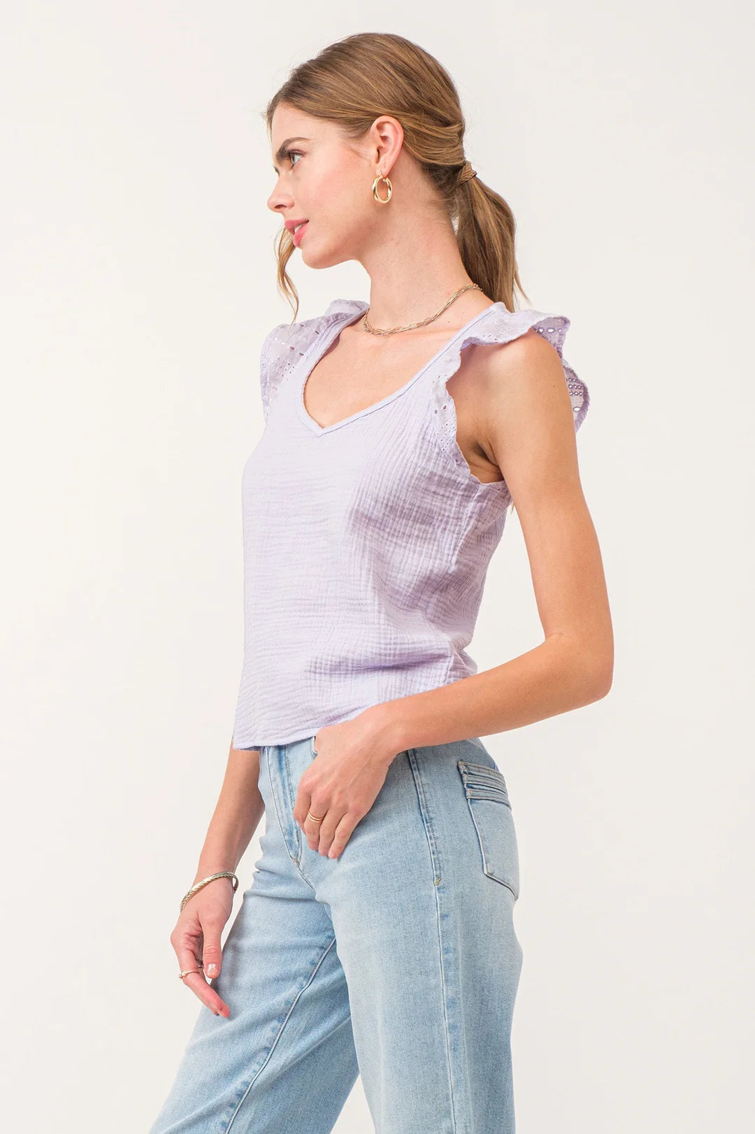 Dear John Kia Ruffle Front Top