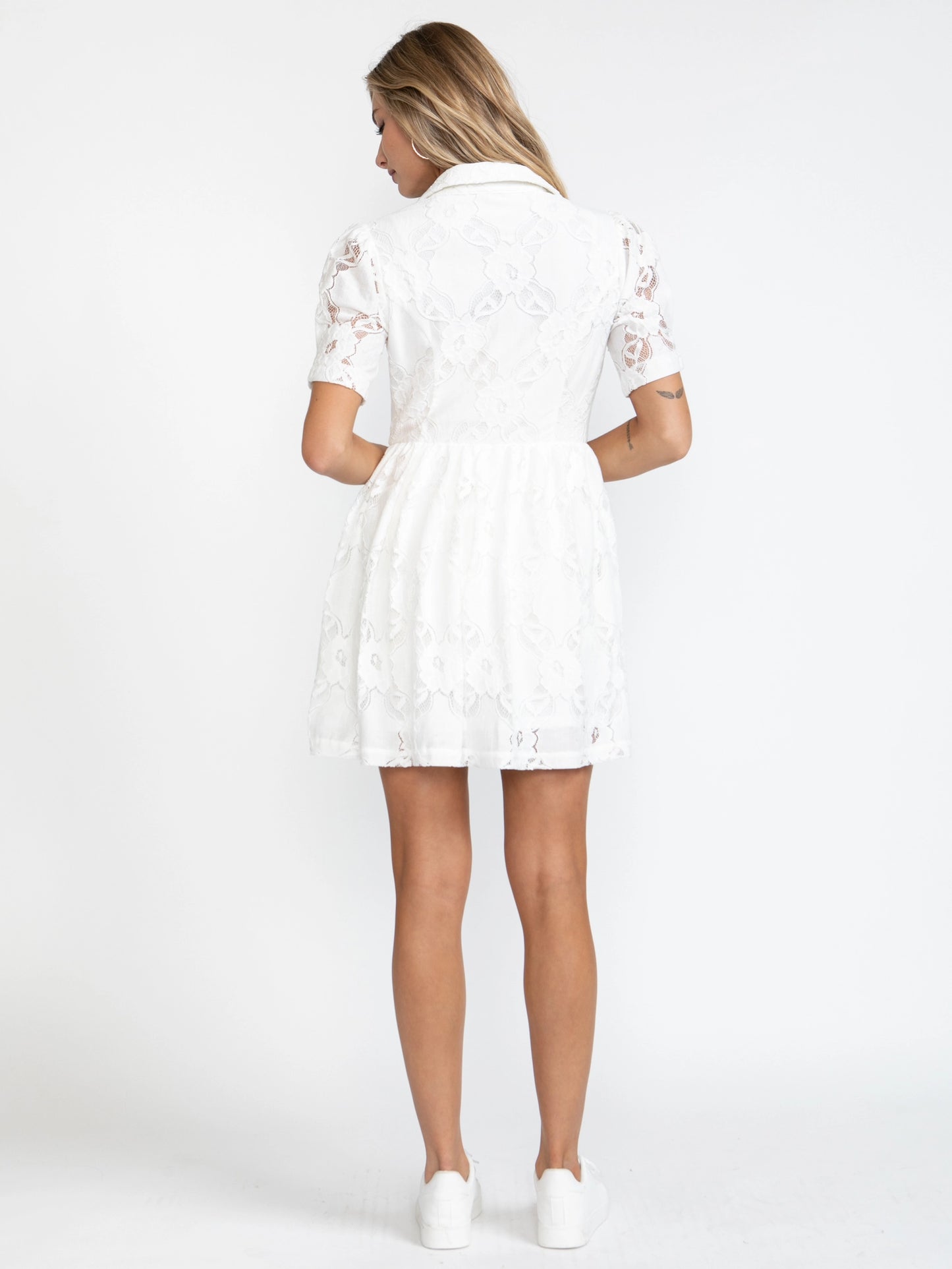 GPD Felicity Lace Short Sleeve Mini Dress