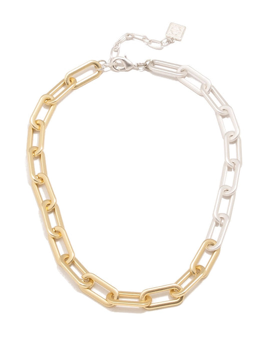 Zenzii Two-Tone Cable Link Collar Necklace