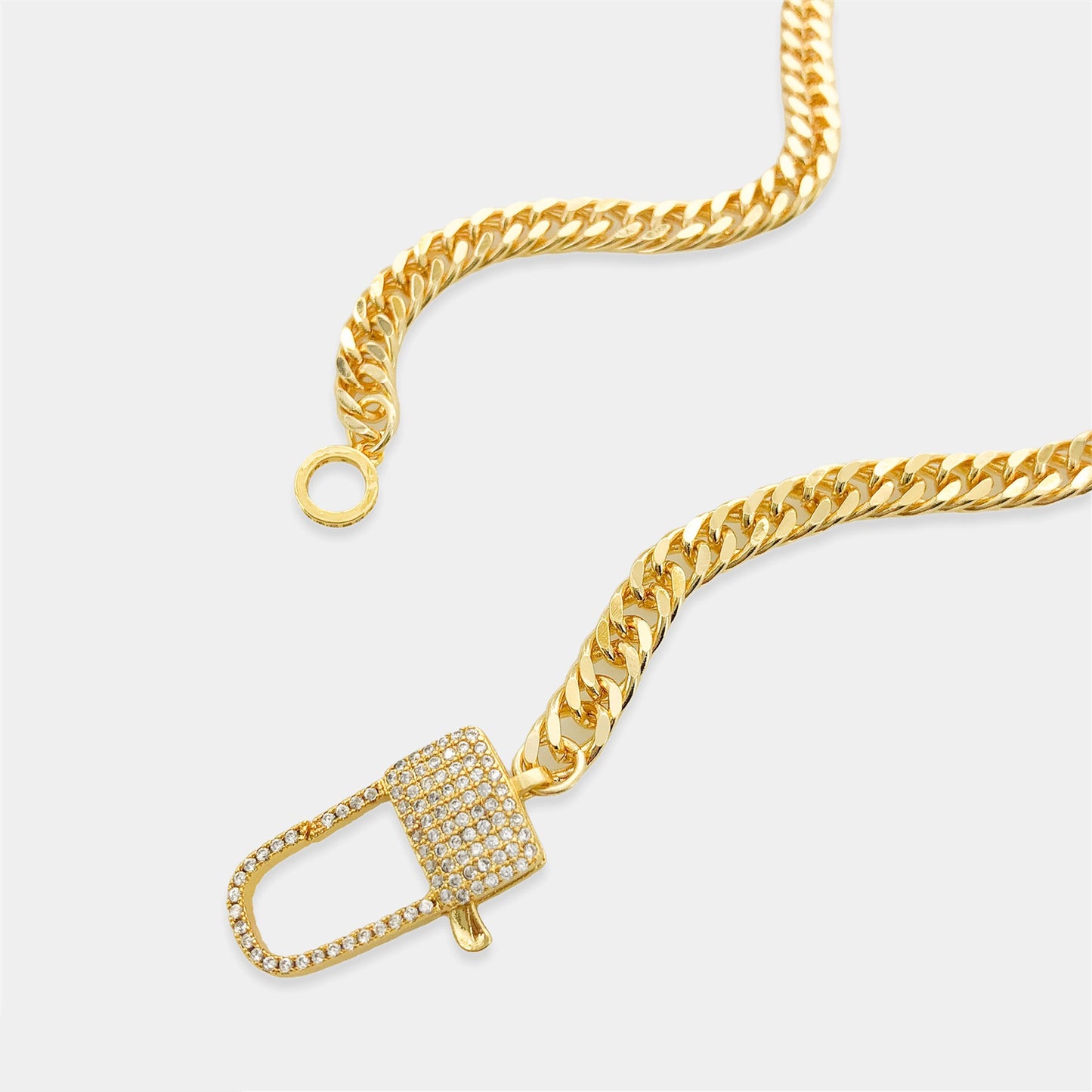 Lobster Clasp Lock Curb Chain Necklace