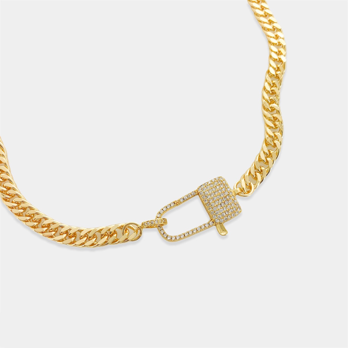Lobster Clasp Lock Curb Chain Necklace
