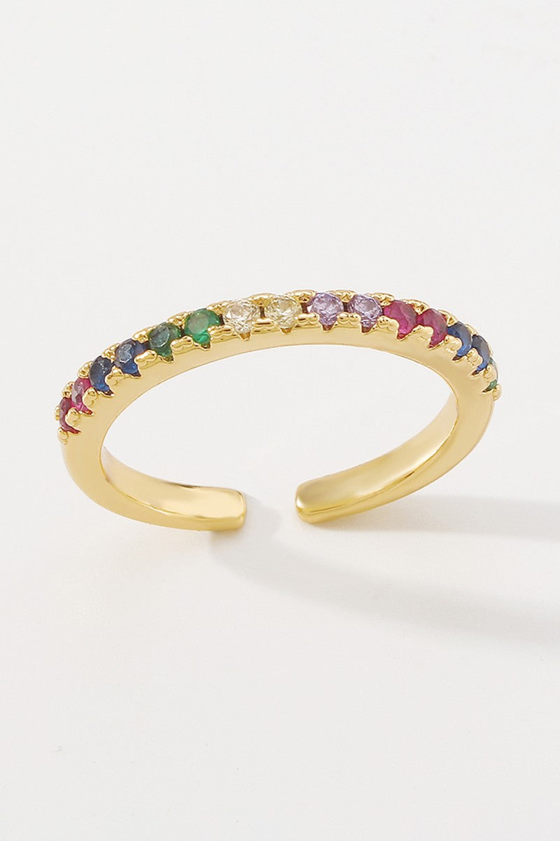 Dainty Adjustable Rainbow Ring