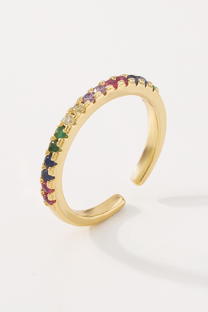 Dainty Adjustable Rainbow Ring