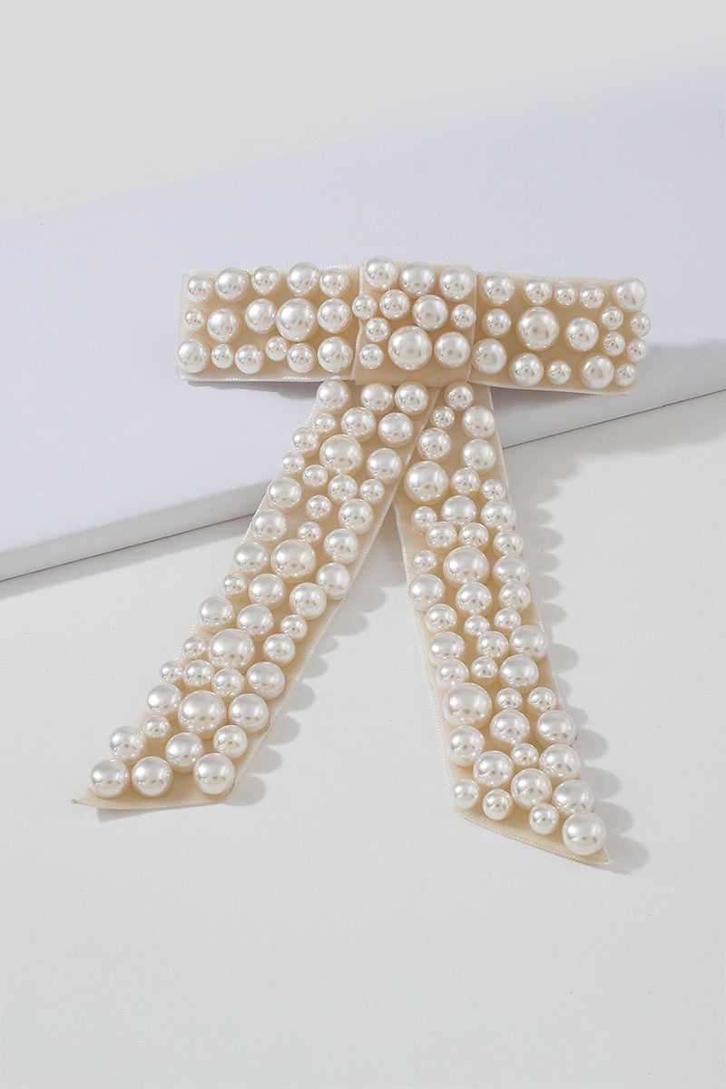 Bowie Pearl Bow Tie Hairpin