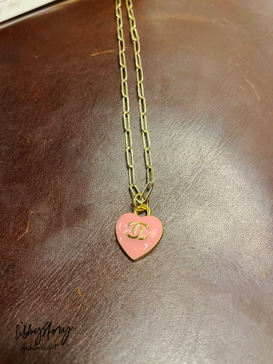LS Upcycled CC Heart 18kt Gold Filled Chain Necklace