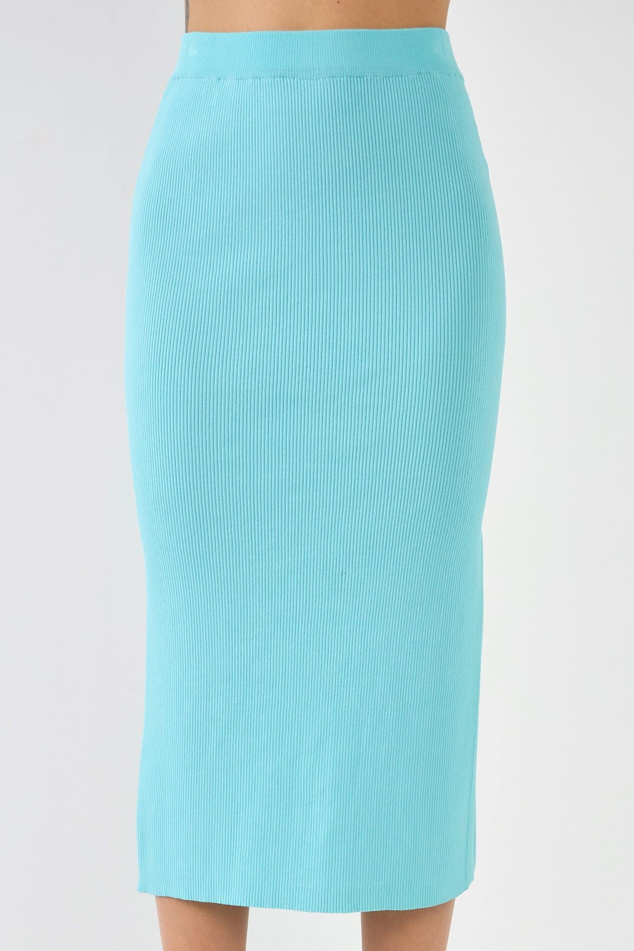 Evianna Midi Knit Slit Skirt