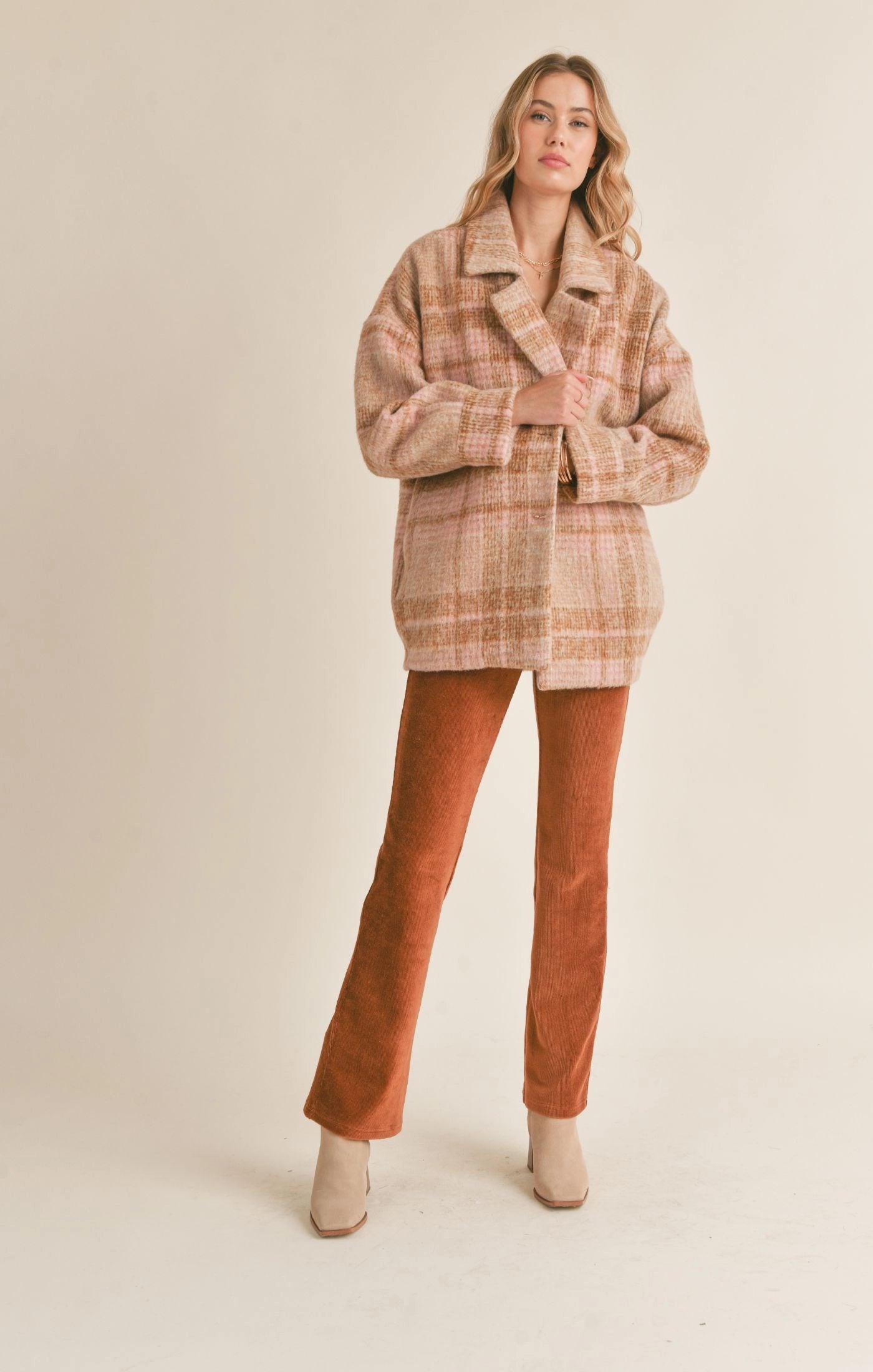 Sadie & Sage Lucy Vintage Fit Plaid Coat