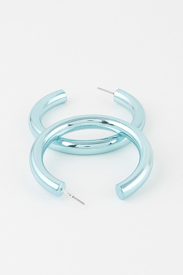 Shiny Tube Hoop Earring