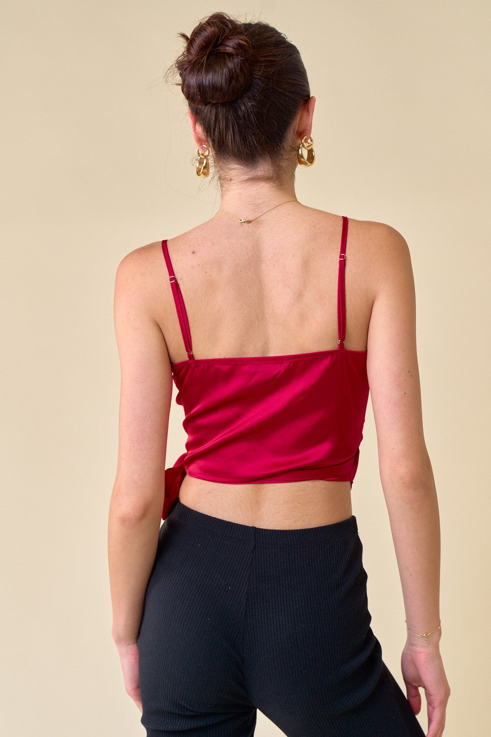 women's wrap overlap neck top