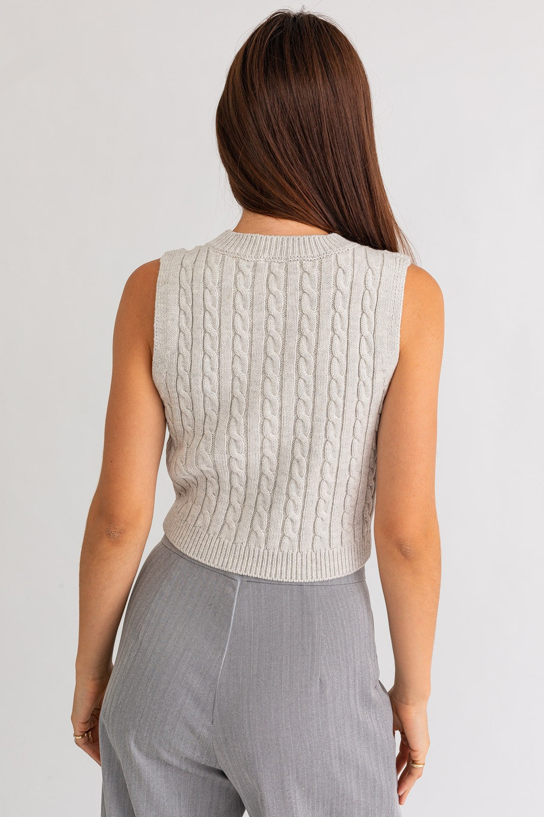 Brixx Cable Knit Tank Top