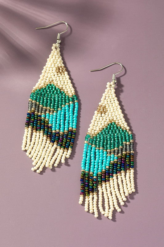 Sun Over Mountain & Lake Bead Earring