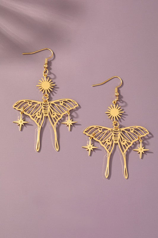 Open Work Butterfly & Star Earring