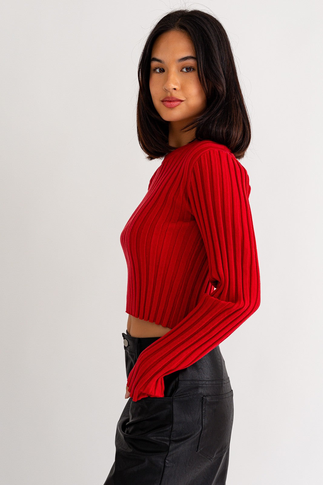 Bettie Back Shirring Long Sleeve Top