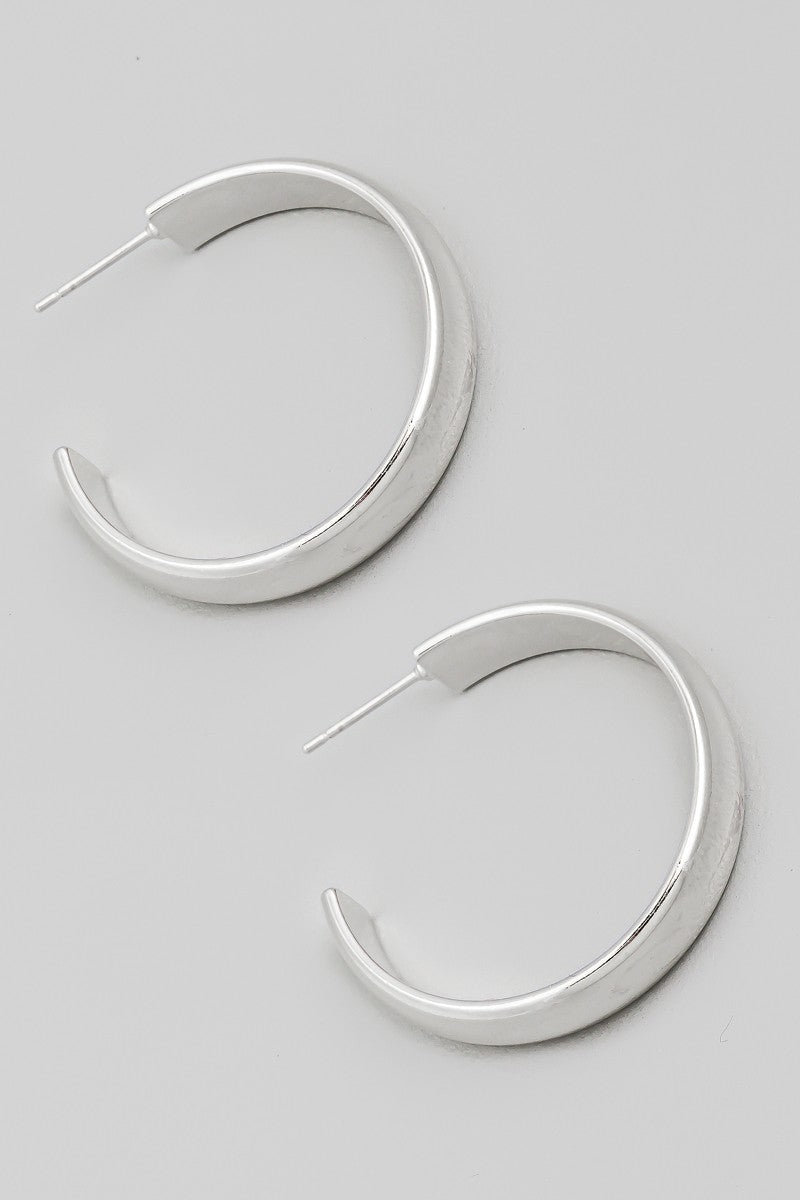 Metallic Circle Open Hoop Earring