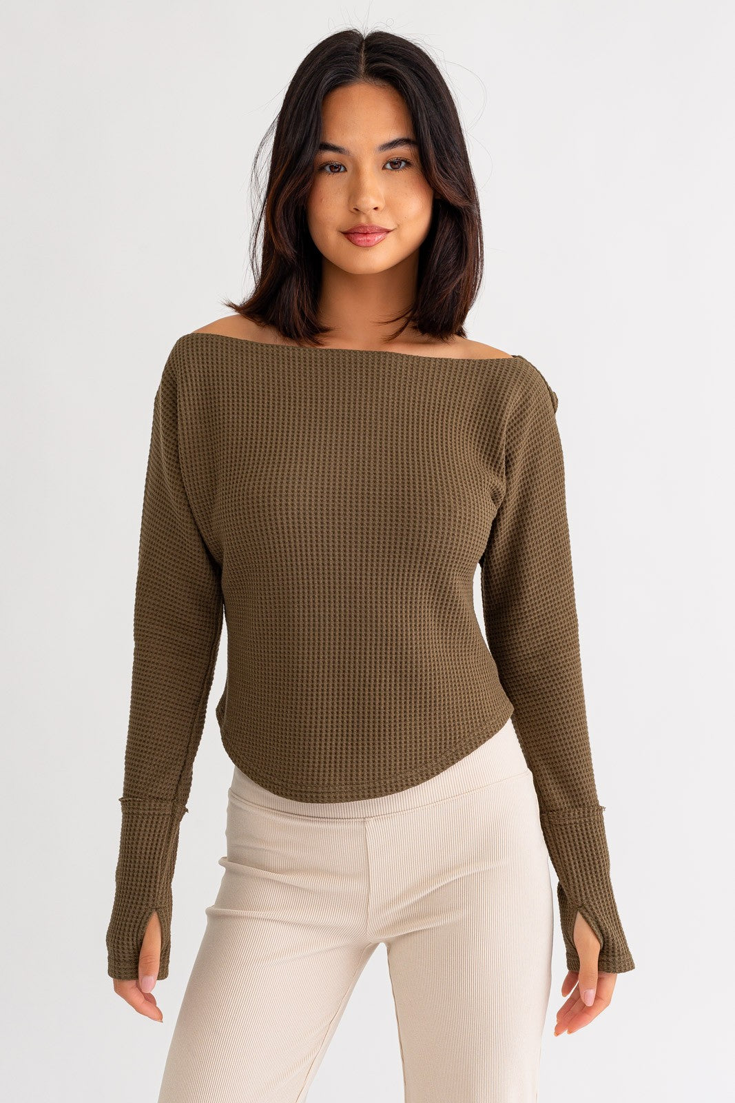 Off Shoulder Thermal Top