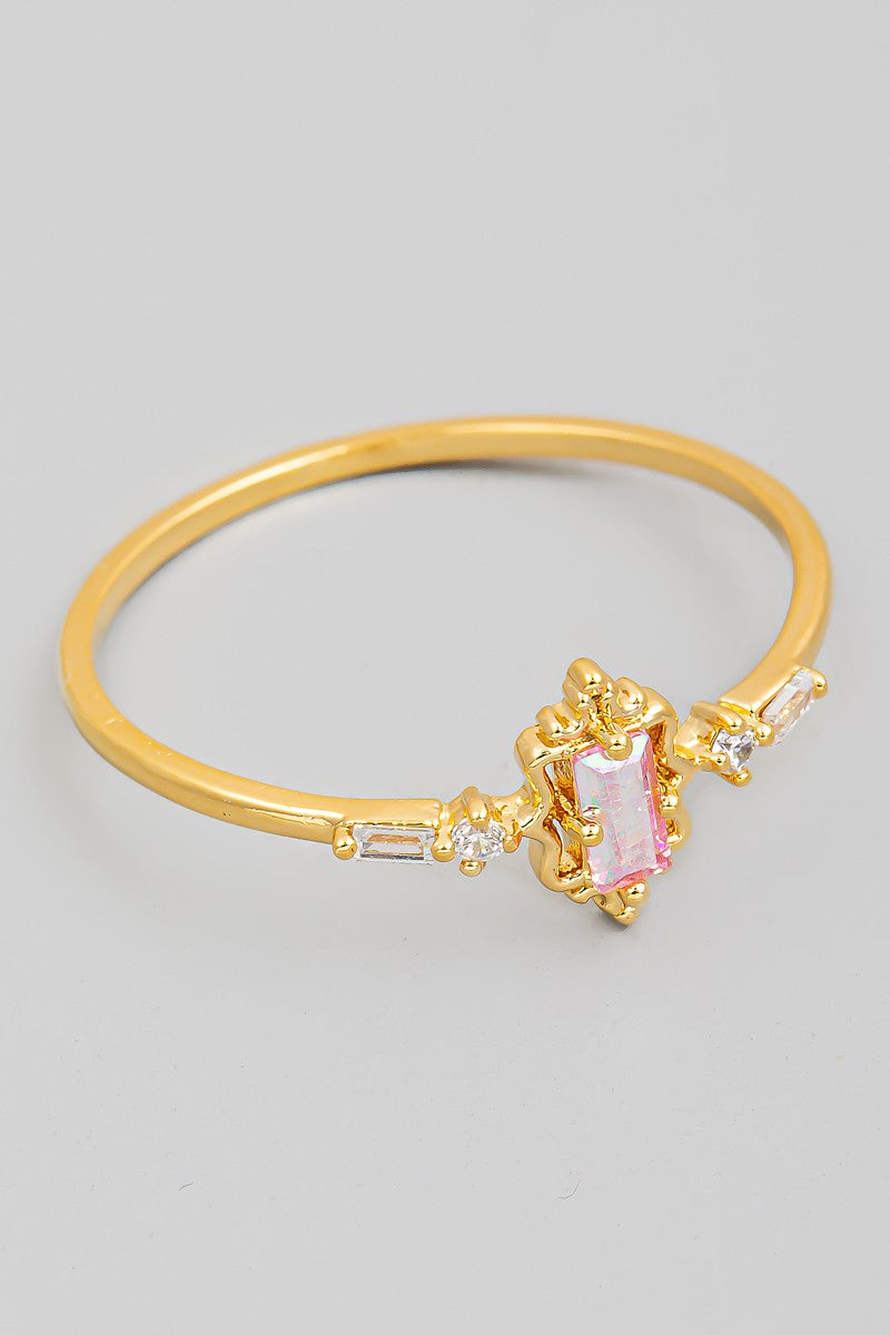 Delicate Solitaire Gem Ring