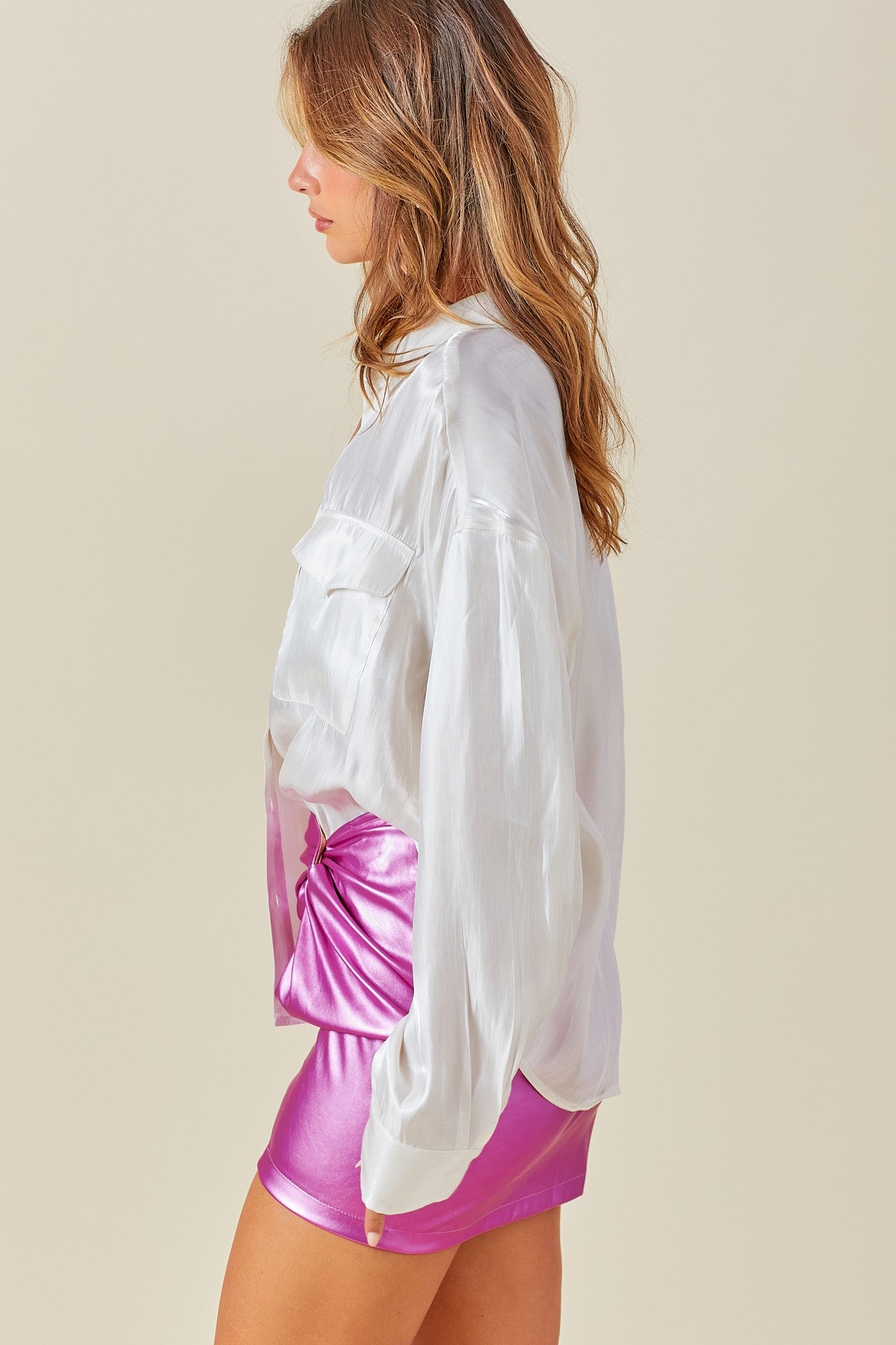 Iridescent Oversized Pocket Shirt