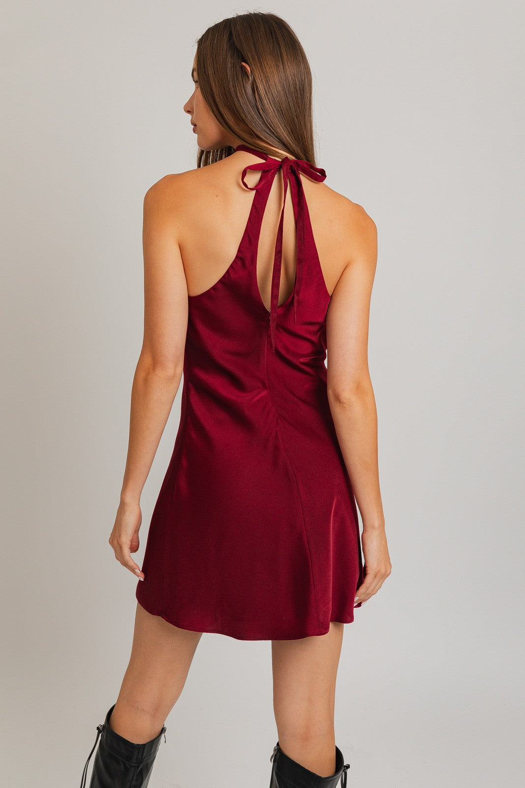 Corsage Choker Satin Mini Dress