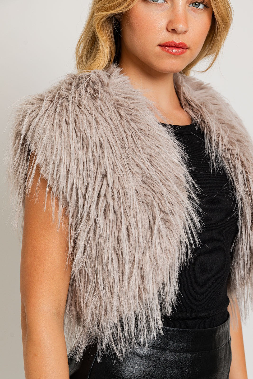 Mirabel Feather Fur Bolero Vest