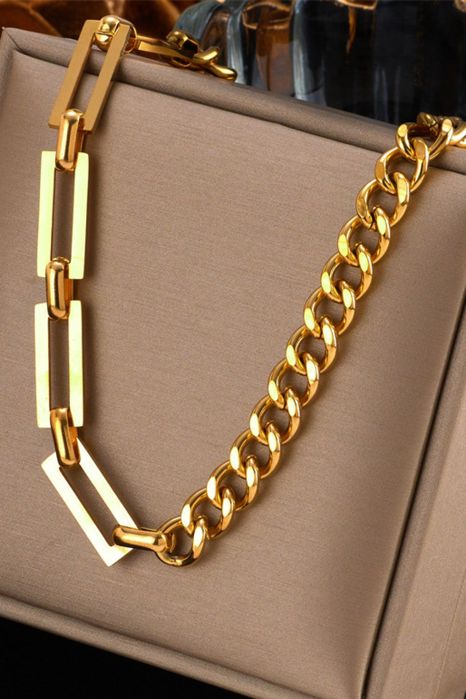 Cambria 18K Gold Plated Link Chain Necklace