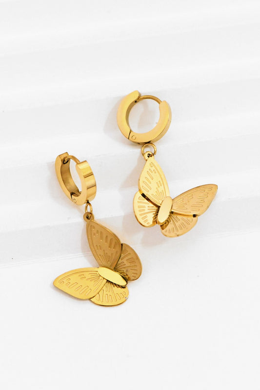 Kaede 18K Gold Dipped Butterfly Drop Earring