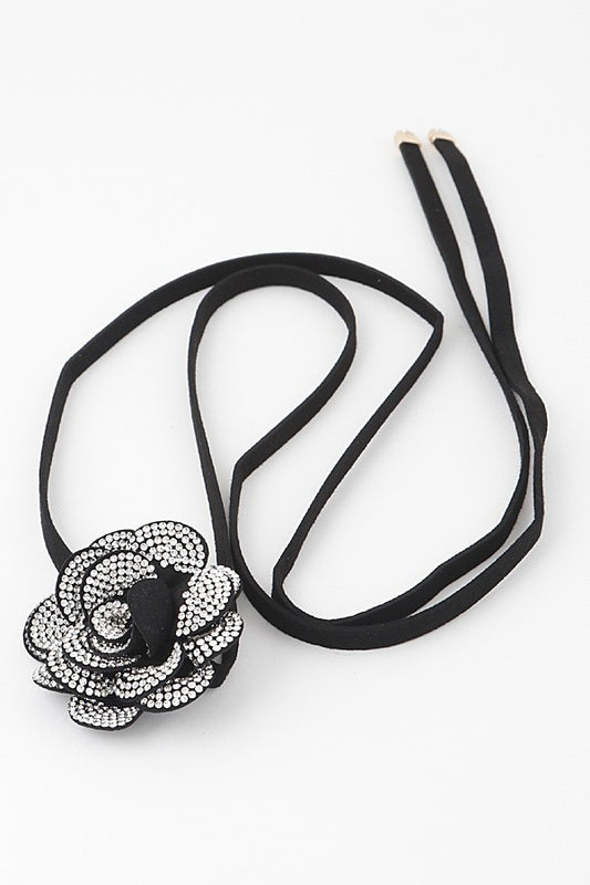 Jeweled Rose Choker Necklace