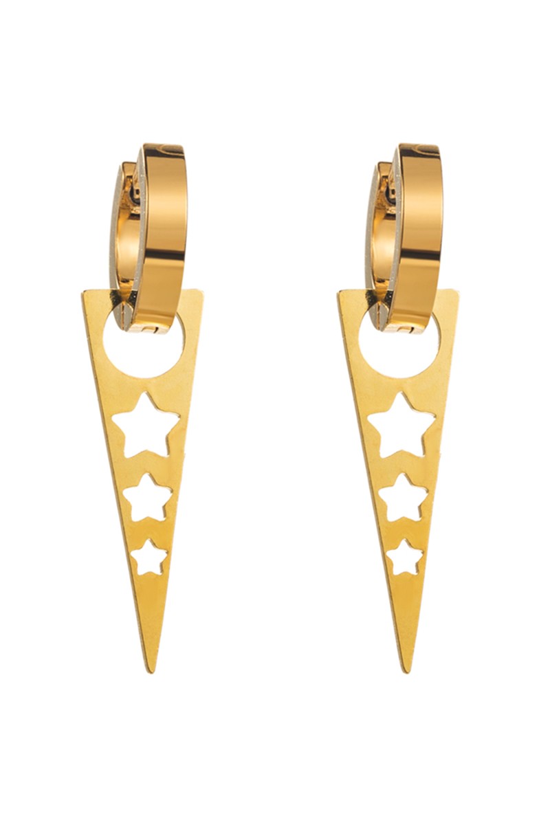 18K Gold Plated Stainless Steel Huggie Dangle Earring