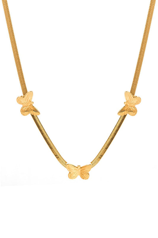 18K Gold Plated Stainless Steel Geometric Chain Pendant Necklace