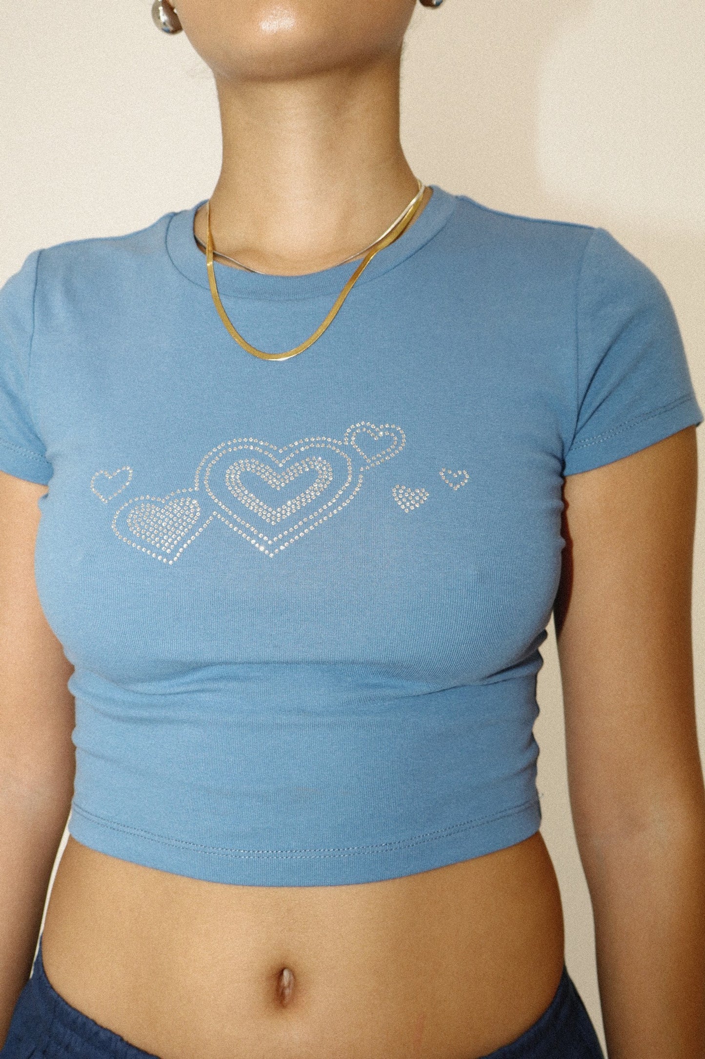 Heart Hotfix Rhinestone Mini Tee