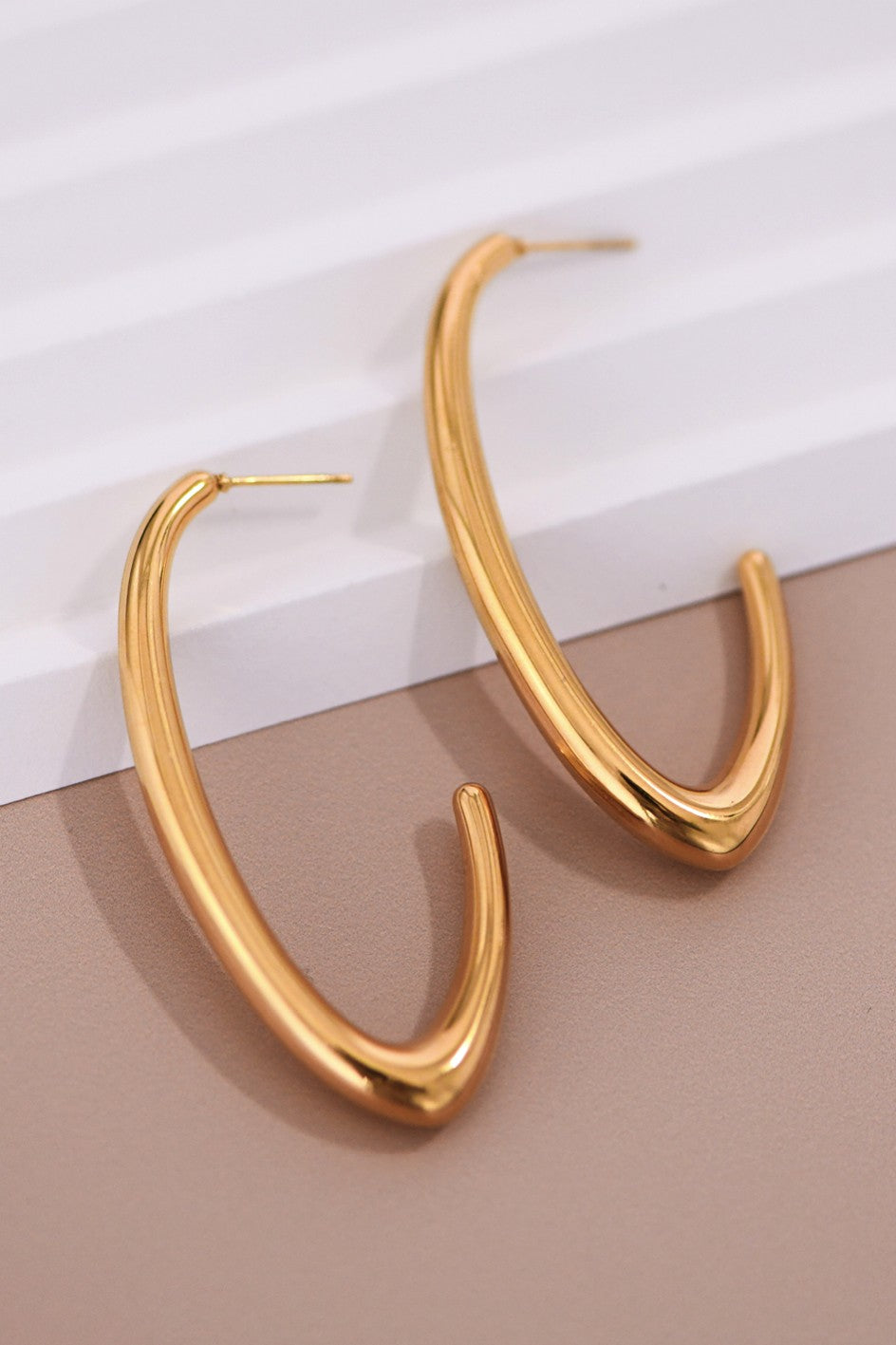 Danae 18K Gold Dipped Statement Hoop Earring