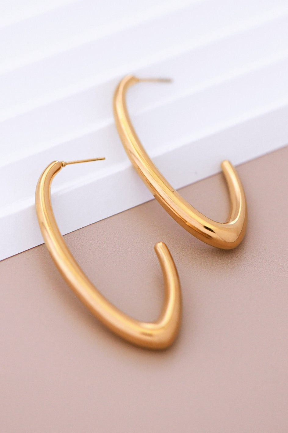 Danae 18K Gold Dipped Statement Hoop Earring