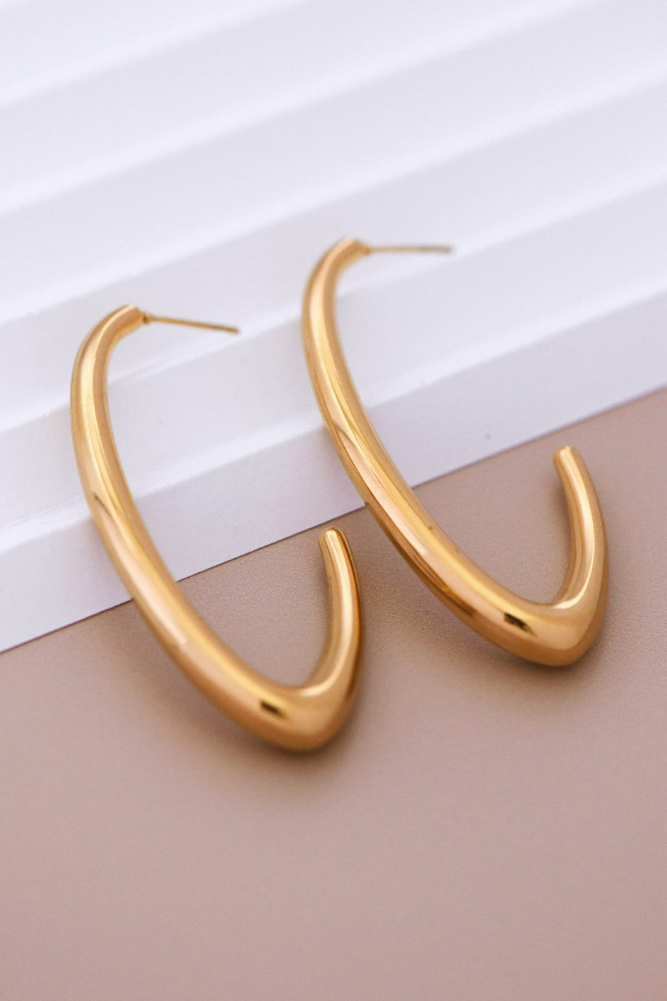 Danae 18K Gold Dipped Statement Hoop Earring