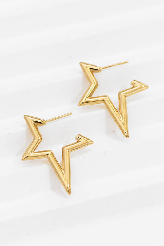 Starry Stars 18K Gold Dipped Star Hoop Earring